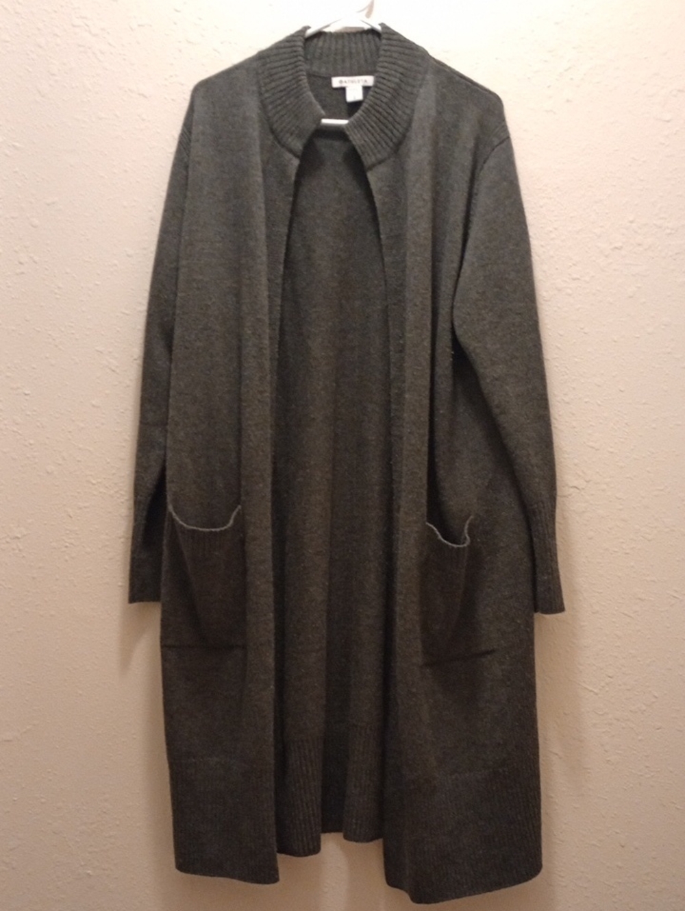 🧶 Athleta Spirit Refined Merino Wool Cashmere Longline Cardigan – Charcoal Grey